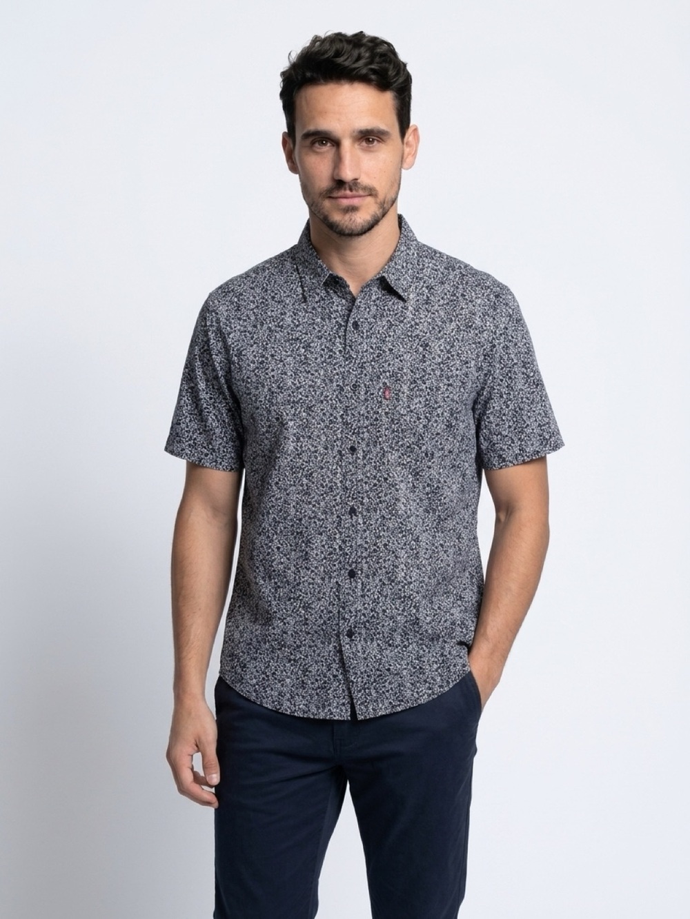 Levi's Men's XL Black Floral Short Sleeve Button-Up Shirt Casual
